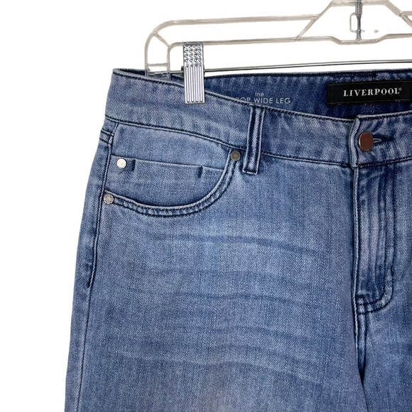 Liverpool The Crop Wide Leg Raw Hem Size 8/29 Baggy Relaxed Hipster Cropped Jean - Picture 9 of 16